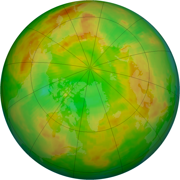 Arctic ozone map for 14 June 1982
